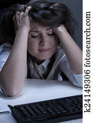 frustriert, arbeiter, gehen, to, schrei