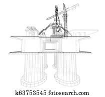 Offshore oil rig drilling platform concept Offshore oil rig drilling platform concept