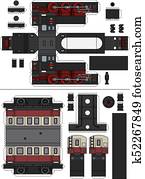 Paper model of a vintage steam train Paper model of a vintage steam train