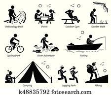 recreação ao ar livre, recreacional, estilo vida, e, Activities.