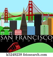 San Francisco Skyline with Golden Gate Bridge San Francisco Skyline with Golden Gate Bridge