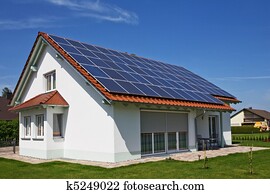 Solar Panels on the House Roof Solar Panels on the House Roof