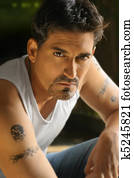 Tough guy in tank top