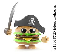 3d Pirate burger 3d Pirate burger