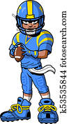 Black African American Football Player cartoon clipart Black African American Football Player cartoon clipart