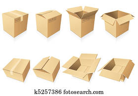 Blank cardboard boxes