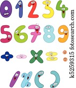 Cartoon numbers Cartoon numbers