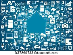 esperto, automatização home, fundo