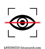 Eye scan icon. Retina scan concept. Black vector logo.