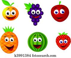 fruta, caricatura