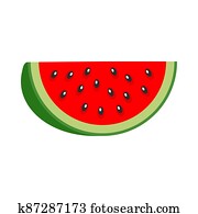 Part of watermelon icon, flat style Part of watermelon icon, flat style