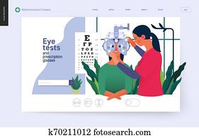 מבחנים רפואיים, דפוסית, -, הבט, בוחן, ו, משקפיים של מרשם