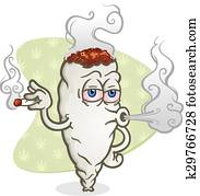 מריחואנה, לנשוף, עשן, ציור היתולי