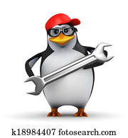 3d Penguin mechanic 3d Penguin mechanic