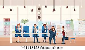 arbete samtalen, och, recruiting., vektor, illustration.