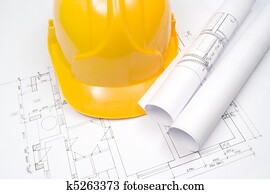 Blueprints and helmet Blueprints and helmet