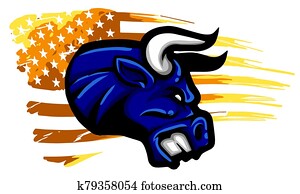 Grunge texture of bull head or cow with usa flag. Grunge texture of bull head or cow with usa flag.