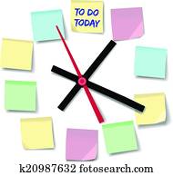 Note memos busy day time clock