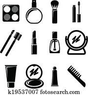 Set of cosmetics icons. Set of cosmetics icons.