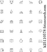 Vector stock market icon set Vector stock market icon set