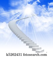 White ladder extending to a bright sky White ladder extending to a bright sky