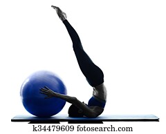 woman pilates ball exercises fitness isolated woman pilates ball exercises fitness isolated