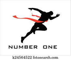 מספר, one,, גמור, line,, winner.