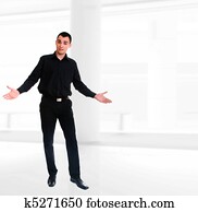 bonito, homem negócios