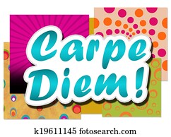 carpe, diem, in, färgglatt, bakgrund