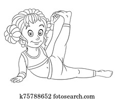 coloring page with girl practicing yoga coloring page with girl practicing yoga