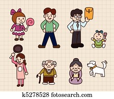cute cartoon family