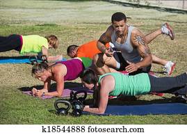 fitness instructeur, timing, scholieren