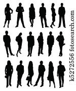 geschäftsmenschen, silhouette