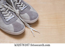 gray color sneakers