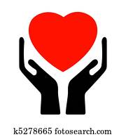manos, tenencia, el, heart., eps, 8