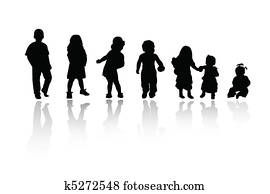 silhouettes - children silhouettes - children