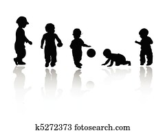 silhouettes - children silhouettes - children