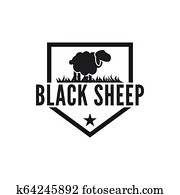 Vintage black sheep logo design inspiration Vintage black sheep logo design inspiration