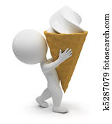 3d small people - ice-cream 3d small people - ice-cream