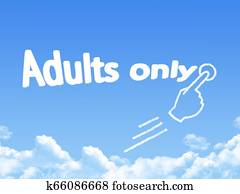 adults only message cloud shape