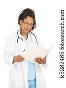 bastante, doctor, lee, carta médica