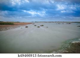 Casas, waterside, en, capellán, isla, meridional, tejas, estados unidos