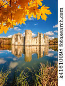 Historic Bodiam Castle in East Sussex, England