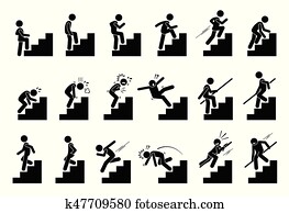 mann klettern, treppenaufgang, treppe mann klettern, treppenaufgang, treppe