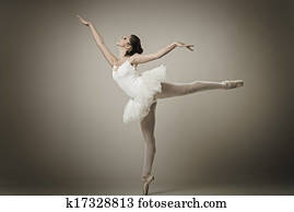 Portrait of the ballerina in ballet pose Portrait of the ballerina in ballet pose