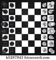 schach, draufsicht