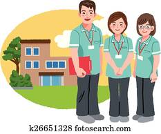 Friendly caregivers with retirement home Friendly caregivers with retirement home