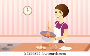 Girl with cake mix Girl with cake mix