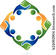 Handshake people in business logo