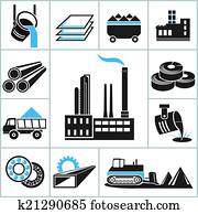 Heavy industry icons Heavy industry icons